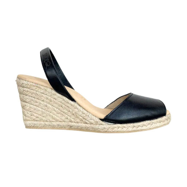 All black hot sale wedge espadrilles