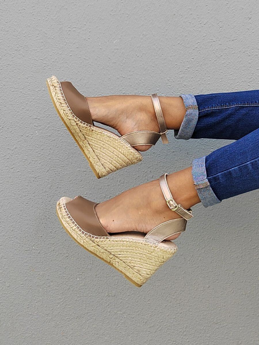 Peep Toe Espadrille Wedges Shoeq
