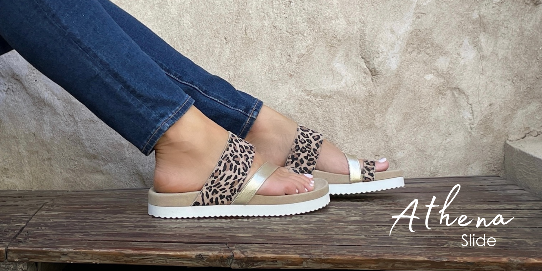 Athena Slide flat sandal for woman | Shoeq