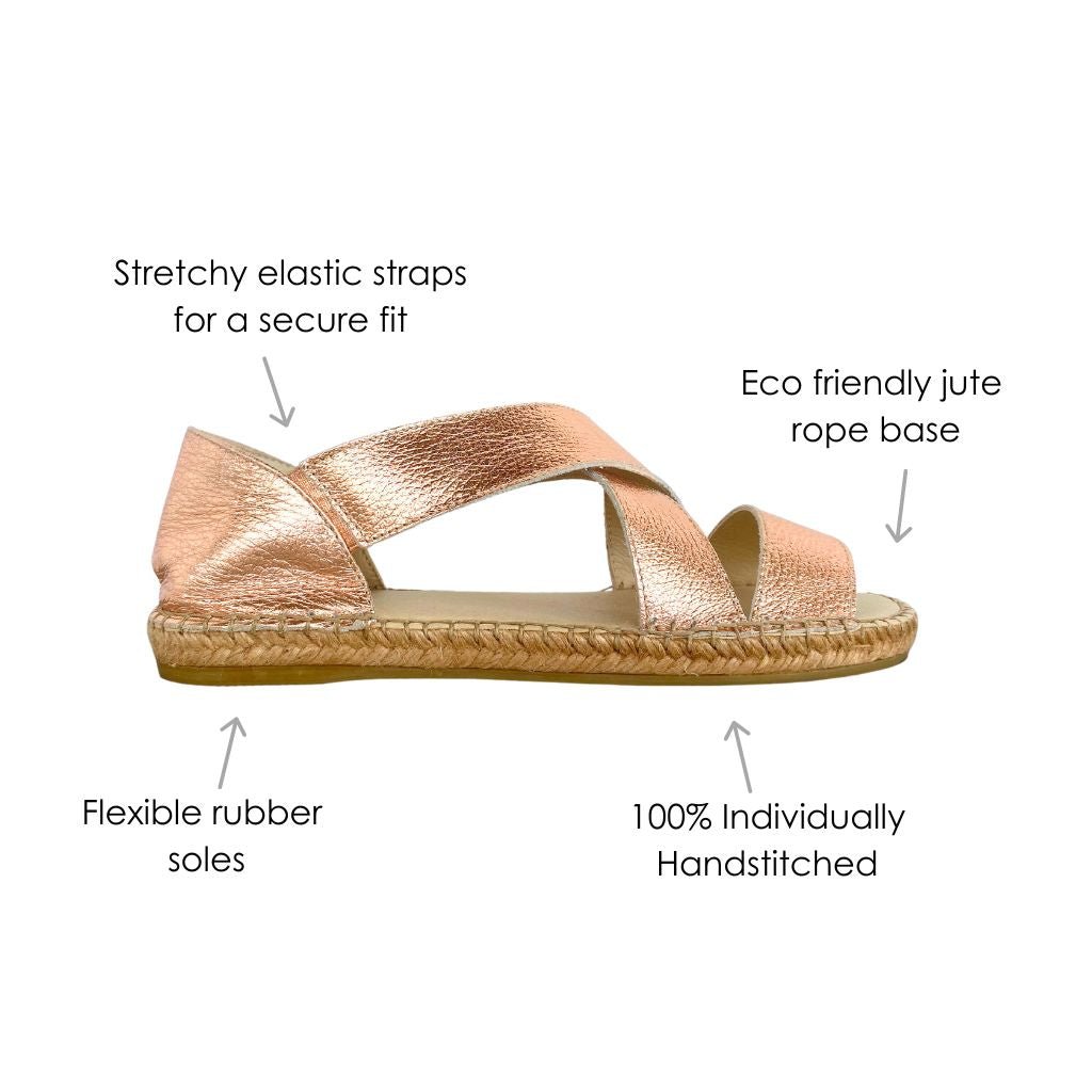 Beach Espadrille in Rose Gold - Shoeq