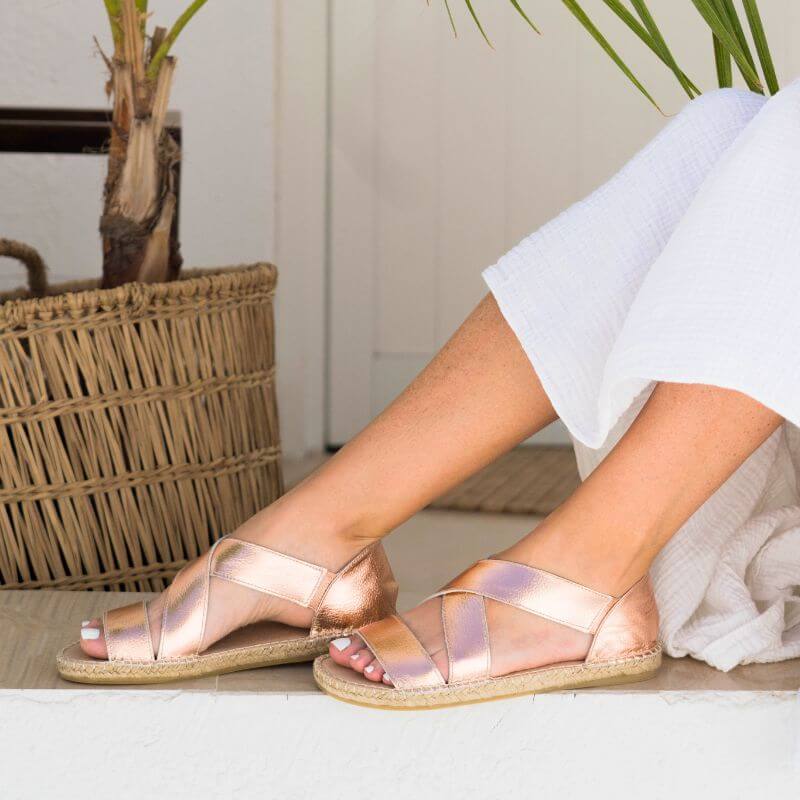 Rose Gold Beach Espadrilles Women s Beach Sandals Shoeq