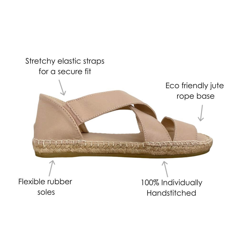 Beach Espadrille in Sand Leather - Shoeq