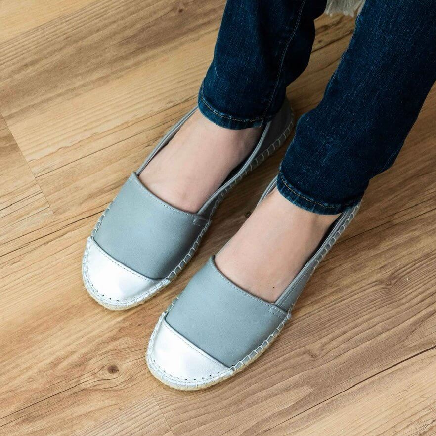 Classic Espadrille in Grey Metallic - Shoeq