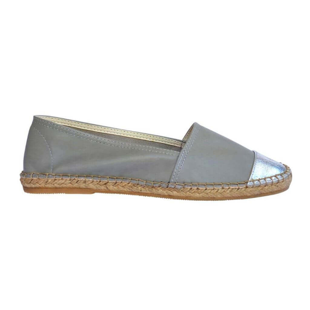 Classic Espadrille in Grey Metallic - Shoeq