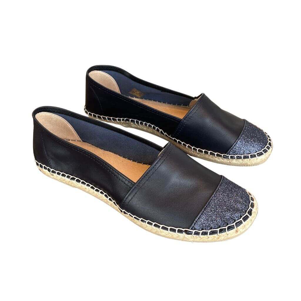 Classic Espadrille in Navy Glitter - Shoeq