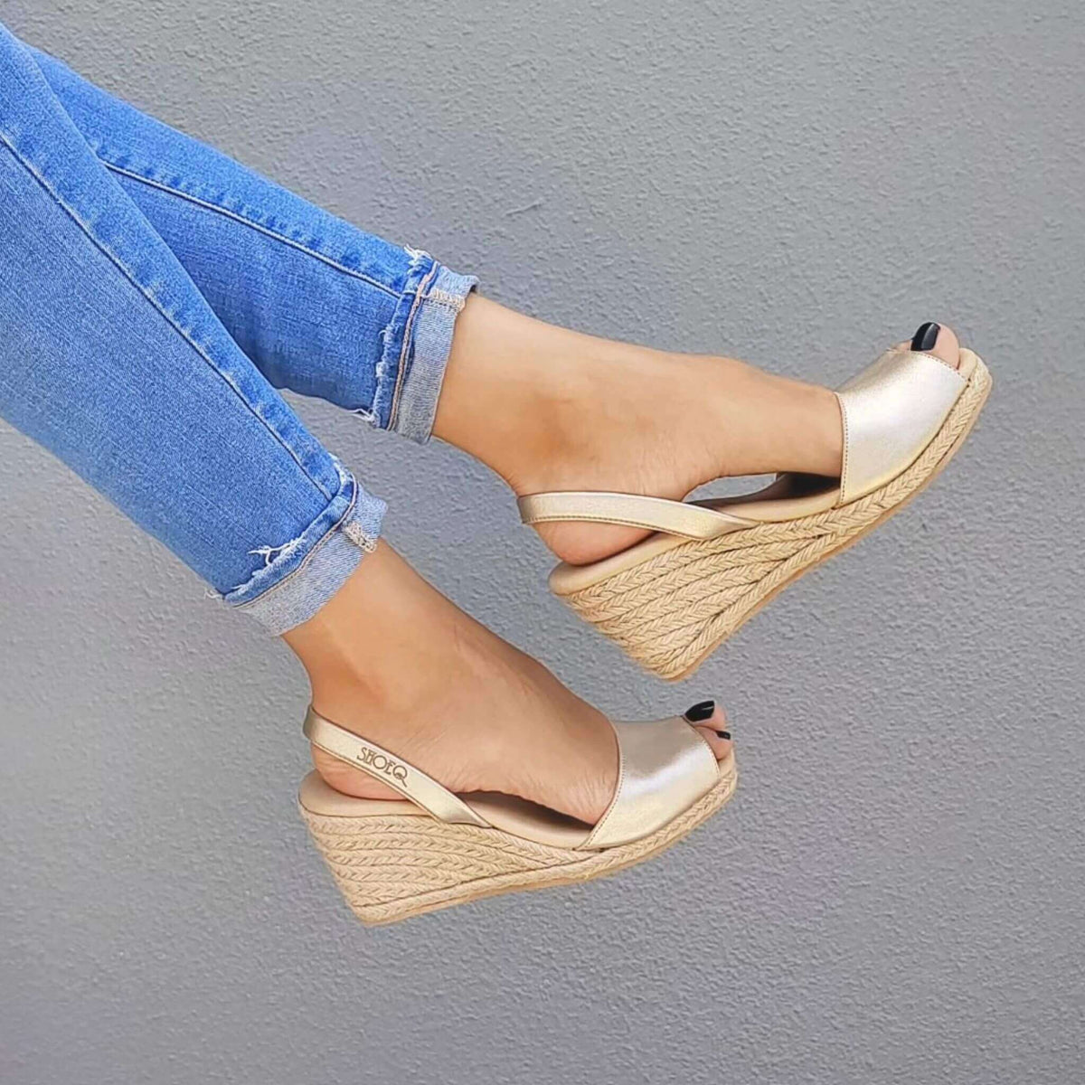 Classic Espadrille Wedge (&#39;23 Edit) in Champagne Metallic - Shoeq