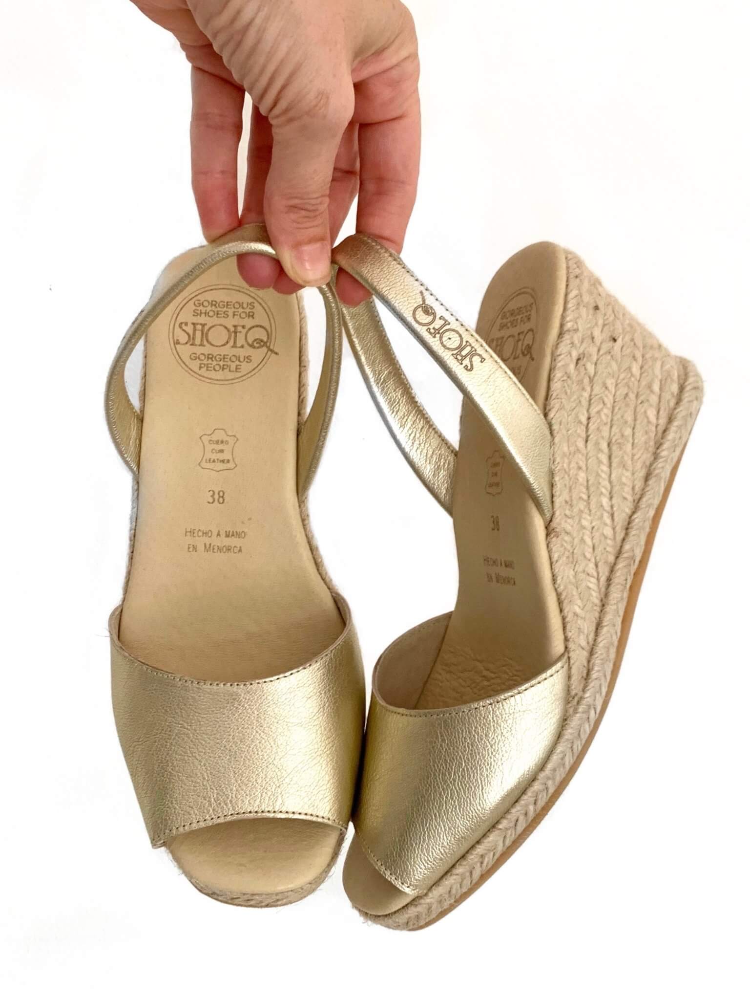 Classic Espadrille Wedge ('23 Edit) in Champagne Metallic - Shoeq