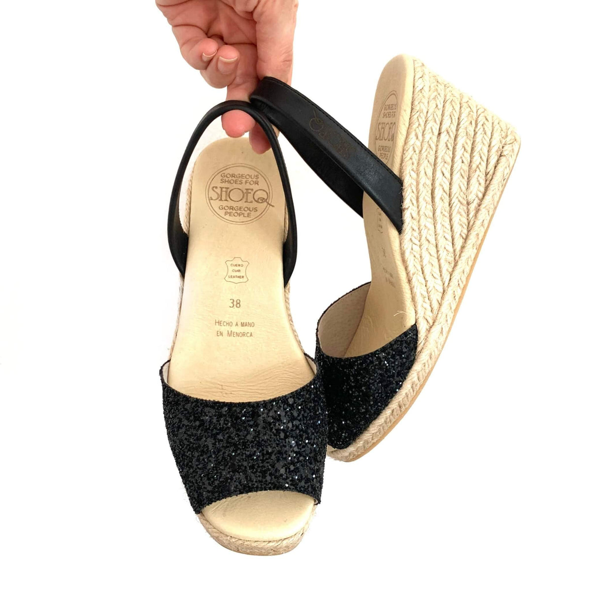 Classic Espadrille Wedge (&#39;23 Edit) in Midnight Glitter - Shoeq