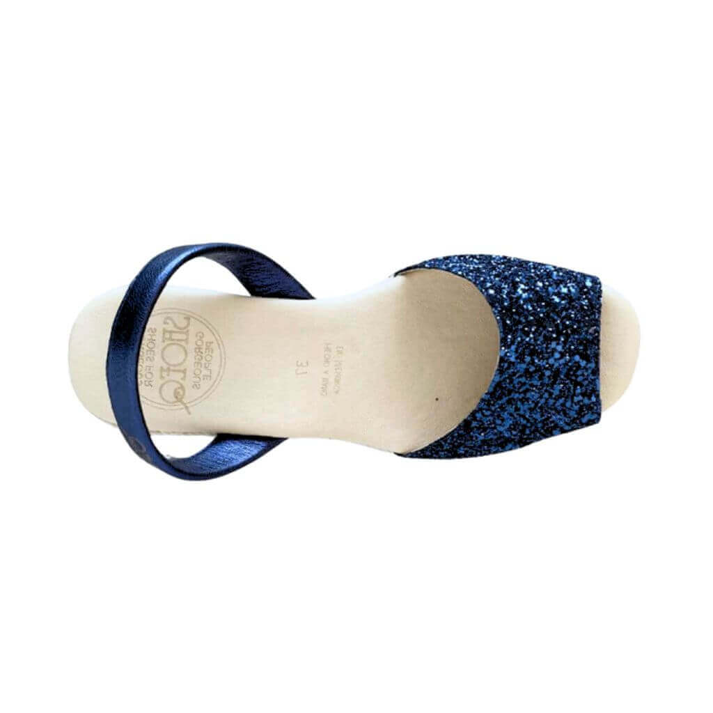 Classic Espadrille Wedge (&#39;23 Edit) in Navy Glitter - Shoeq