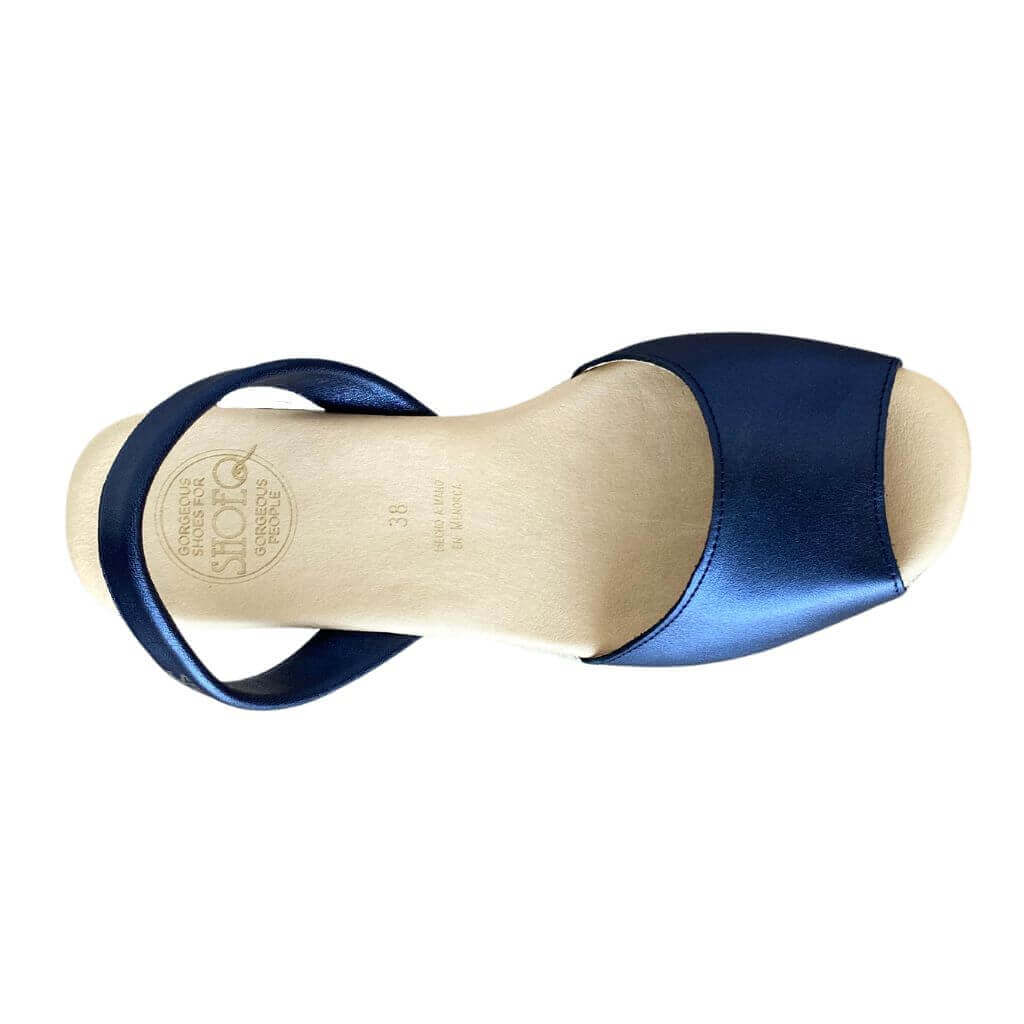 Classic Espadrille Wedge (&#39;23 Edit) in Navy Sheen - Shoeq