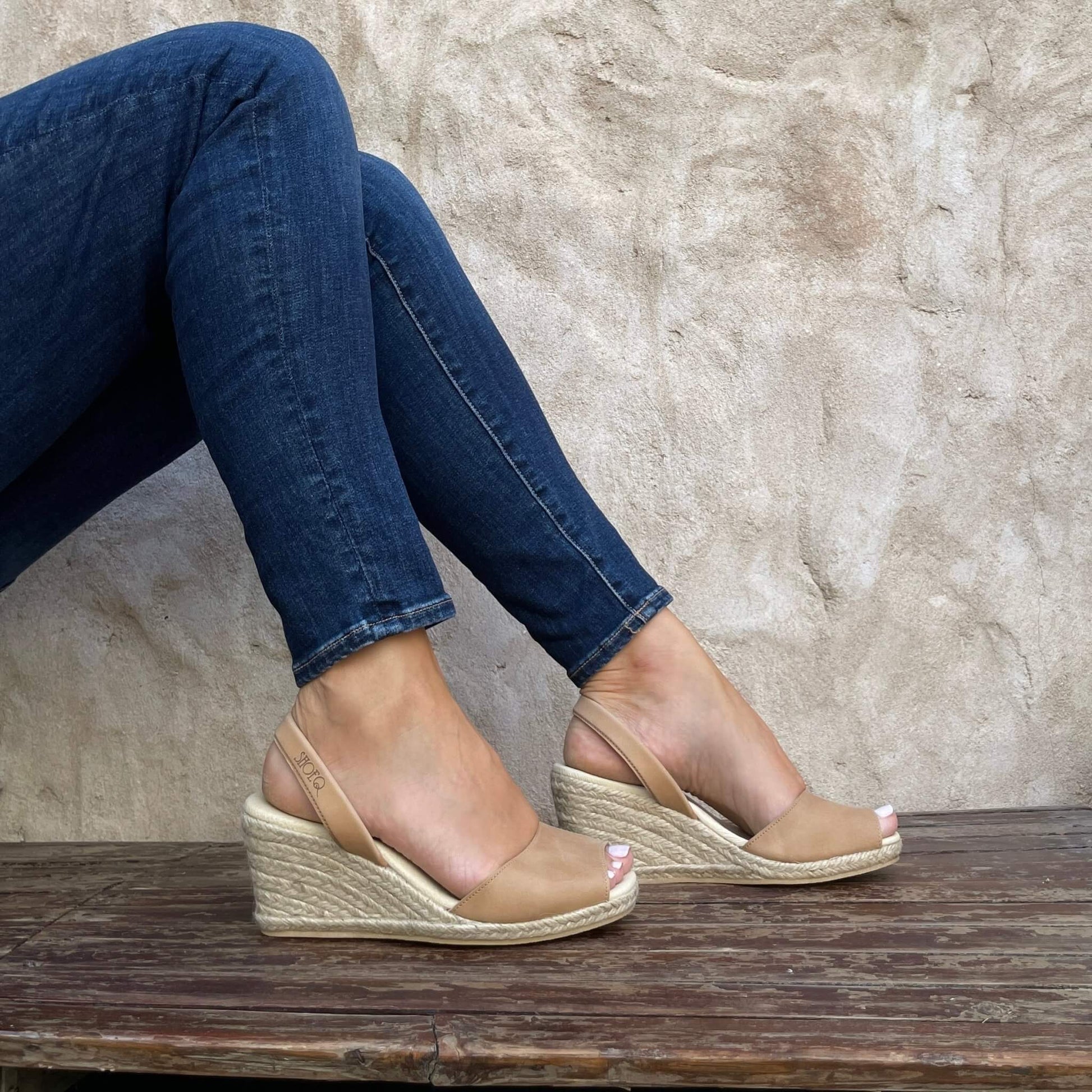 Classic Espadrille Wedge ('23) in Caramel Leather - Shoeq