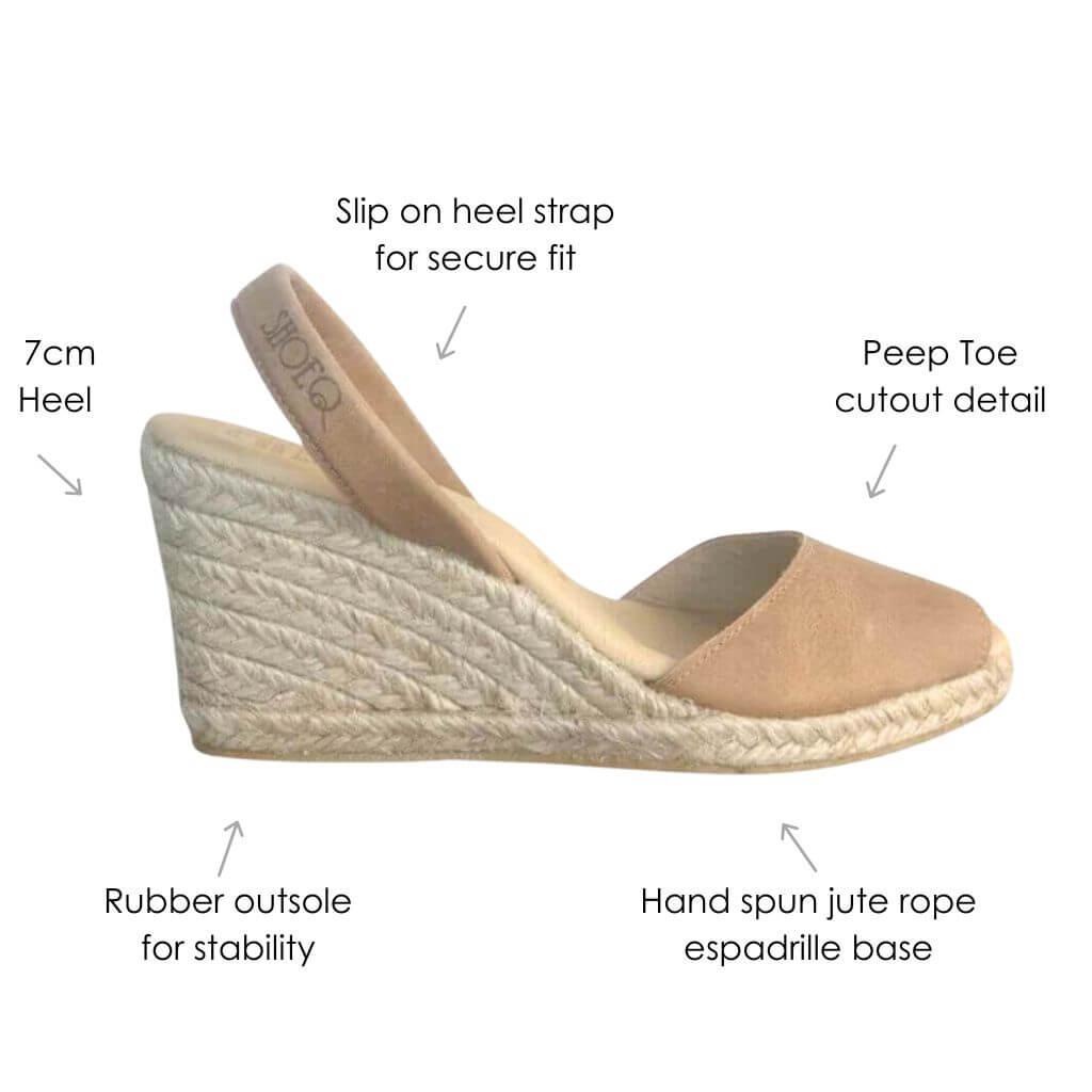 Classic Espadrille Wedge ('23) in Caramel Leather - Shoeq