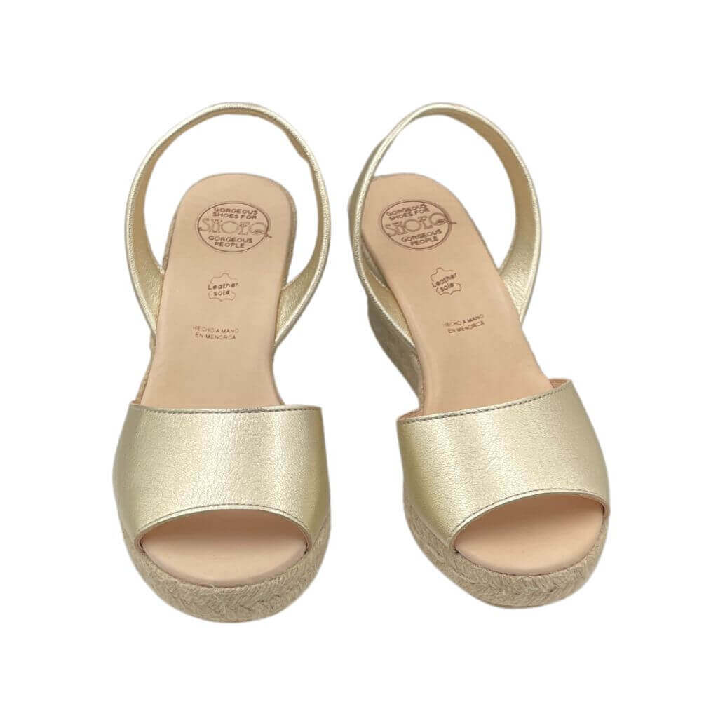 Classic Espadrille Wedge ('24 Edit) in Champagne Metallic - Shoeq