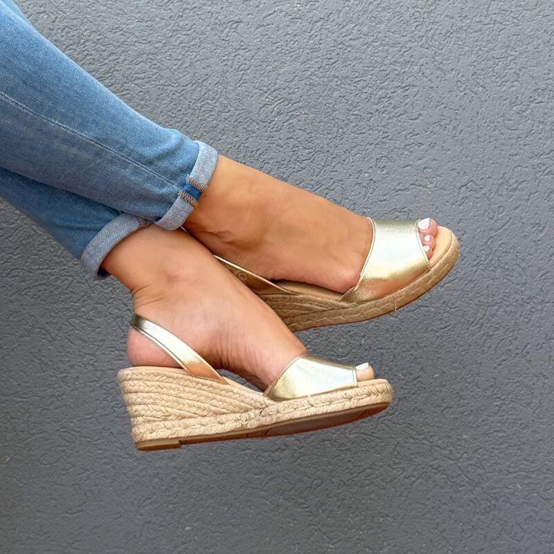 Classic Espadrille Wedge ('24 Edit) in Gold (Vegan) - Shoeq