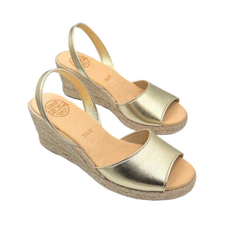 Classic Espadrille Wedge (&#39;24 Edit) in Gold (Vegan) - Shoeq