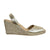 Classic Espadrille Wedge in Champagne Metallic - Shoeq