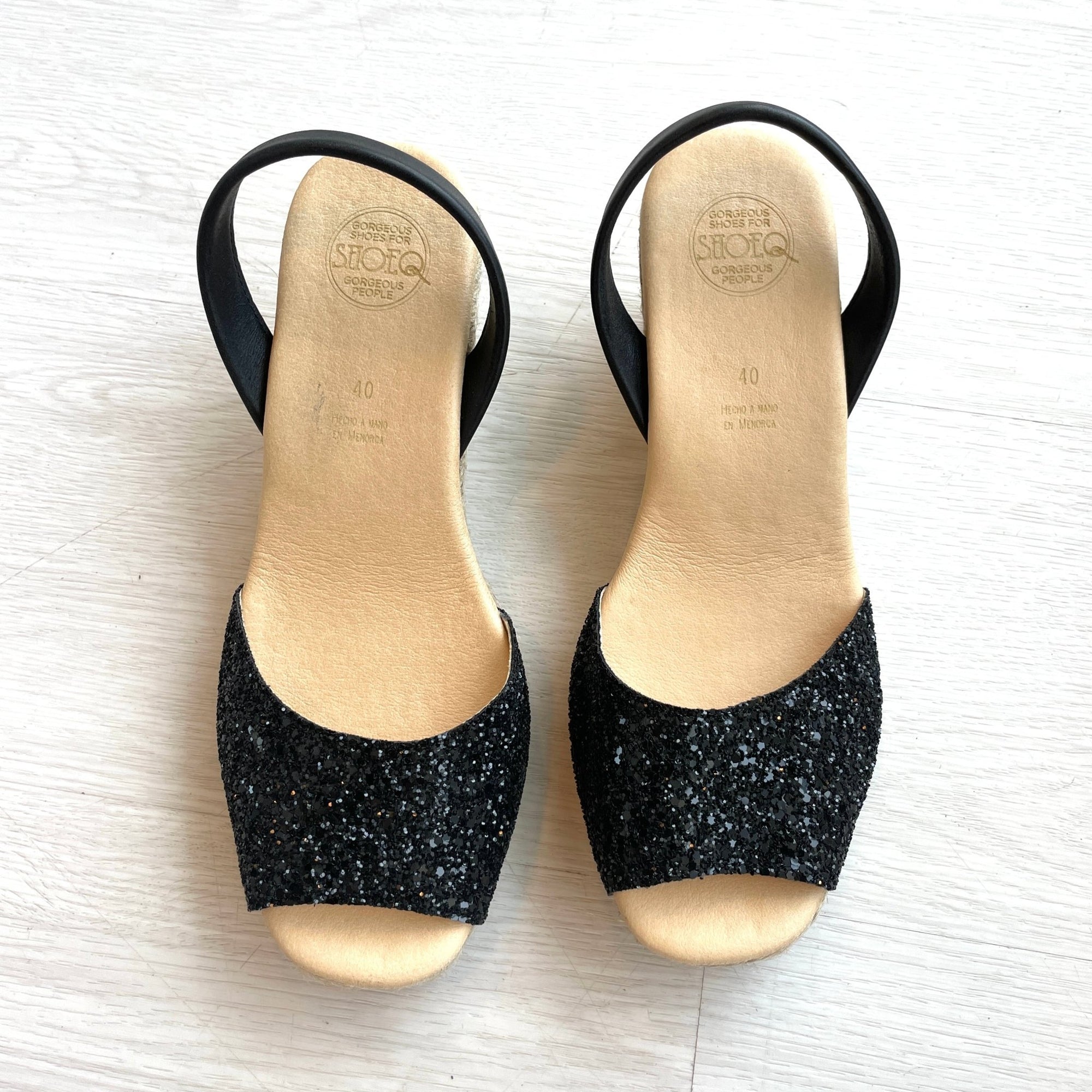 Classic Espadrille Wedge in Midnight Glitter - Outlet item - Size 40 - Shoeq