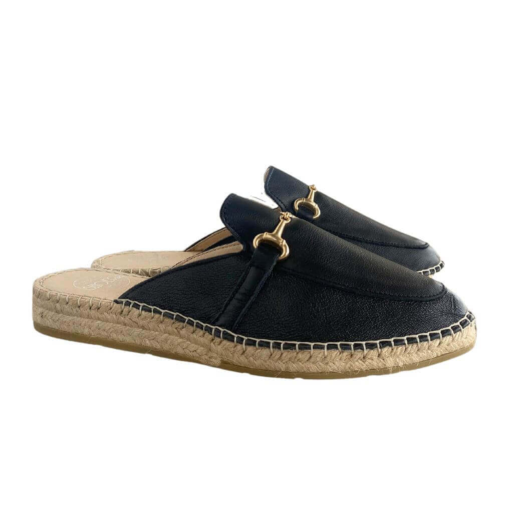 Espadrille Mule in Midnight - Shoeq