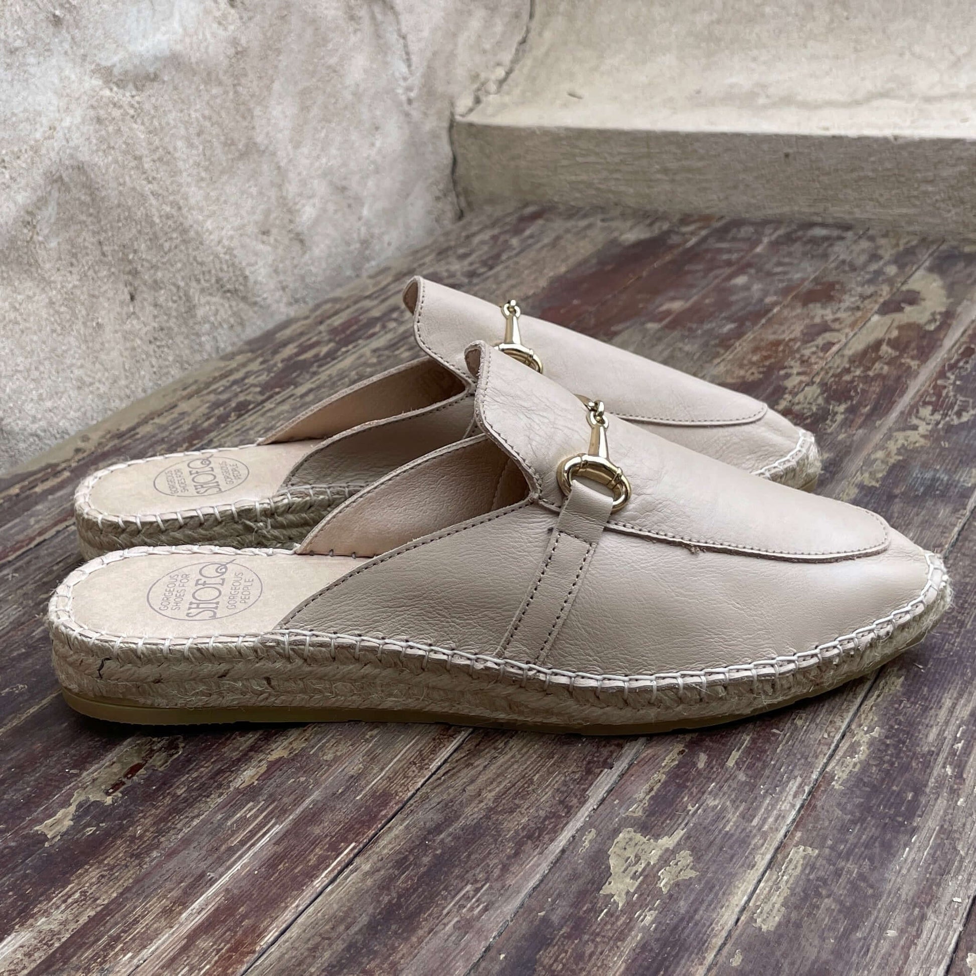 Espadrille Mule in Sand - Shoeq