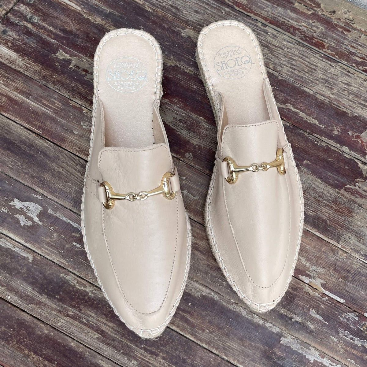 Espadrille Mule in Sand - Shoeq