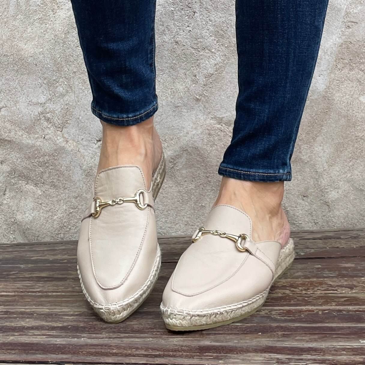 Espadrille Mule in Sand - Shoeq