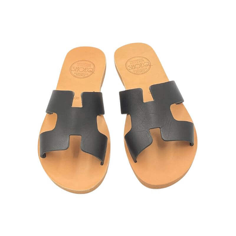 Hania Slide in Charcoal - Shoeq