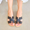 Hania Slide in Charcoal - Shoeq