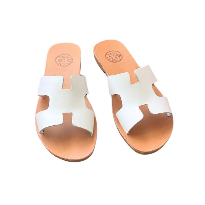 Hania Slide in White - Shoeq