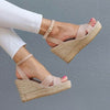 Lucia Espadrille Wedge in Sand - Shoeq