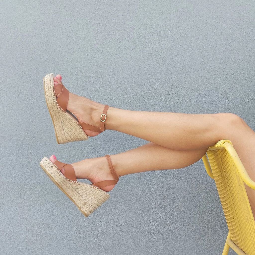 Lucia Espadrille Wedge in Tan - Shoeq