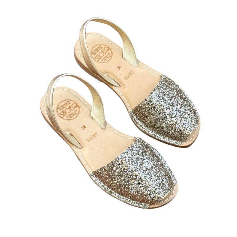 Luxe Premium Avarca in Champagne Glitter - Shoeq