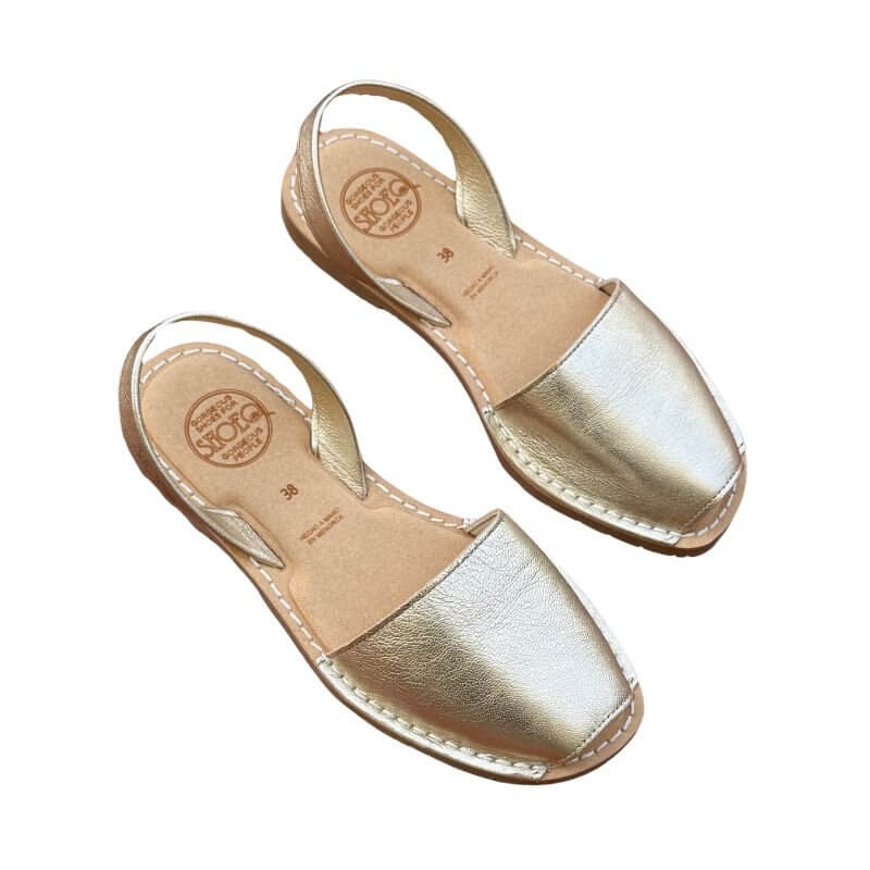 Luxe Premium Avarca in Champagne Metallic - Shoeq