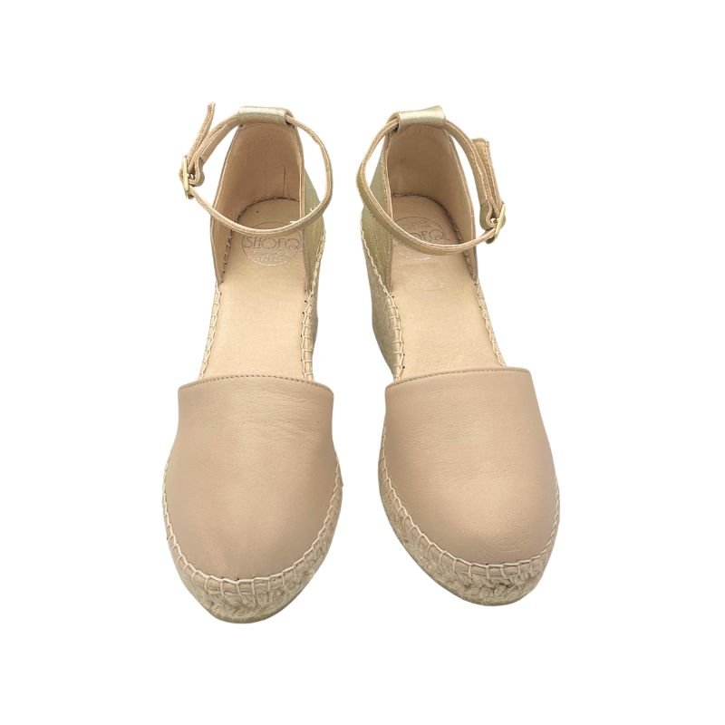 Maya Espadrille Wedge in Sandy Champagne - Shoeq