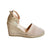 Maya Espadrille Wedge in Sandy Champagne - Shoeq