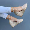 Maya Espadrille Wedge in Sandy Champagne - Shoeq