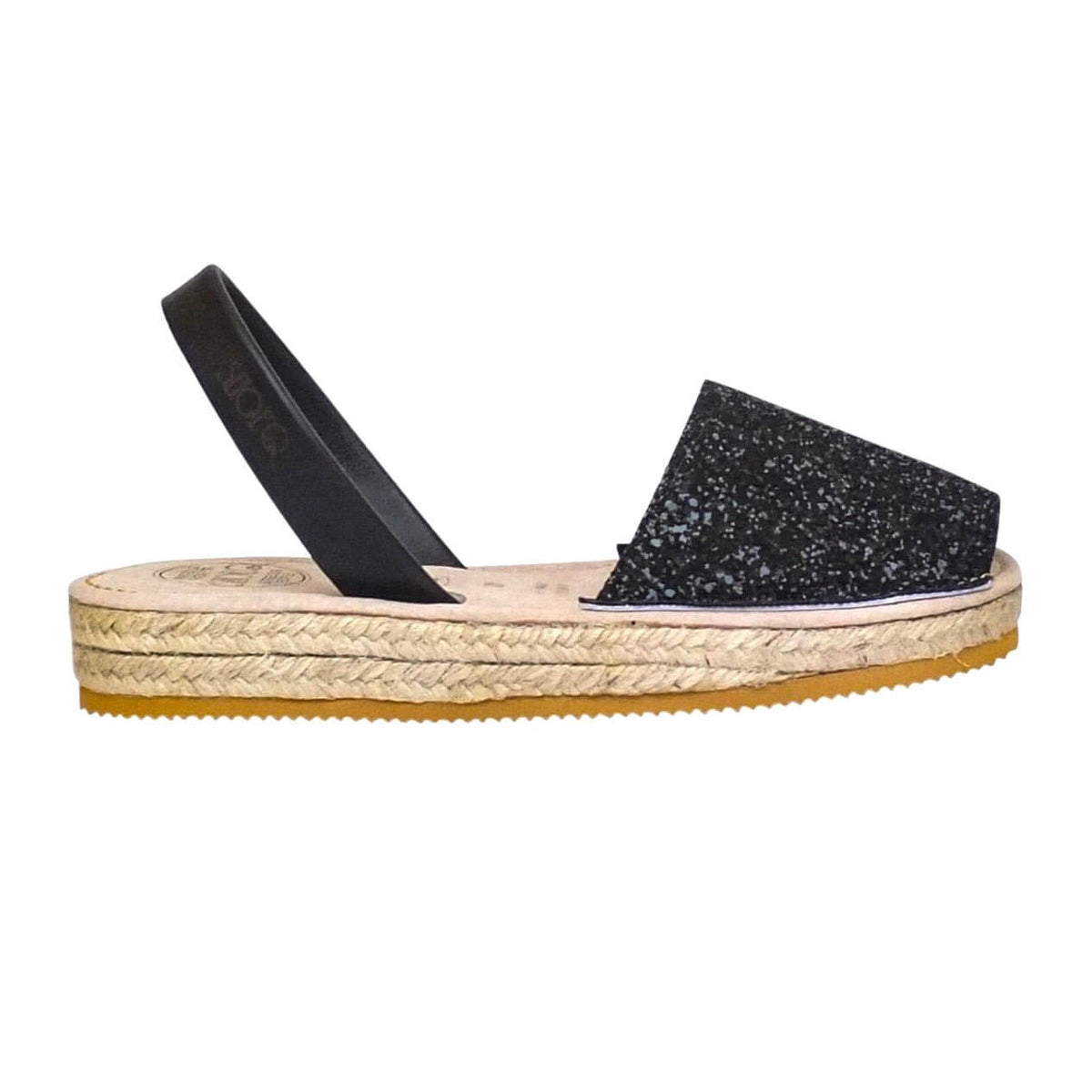 Micro Espadrille Wedge in Midnight Glitter - Shoeq