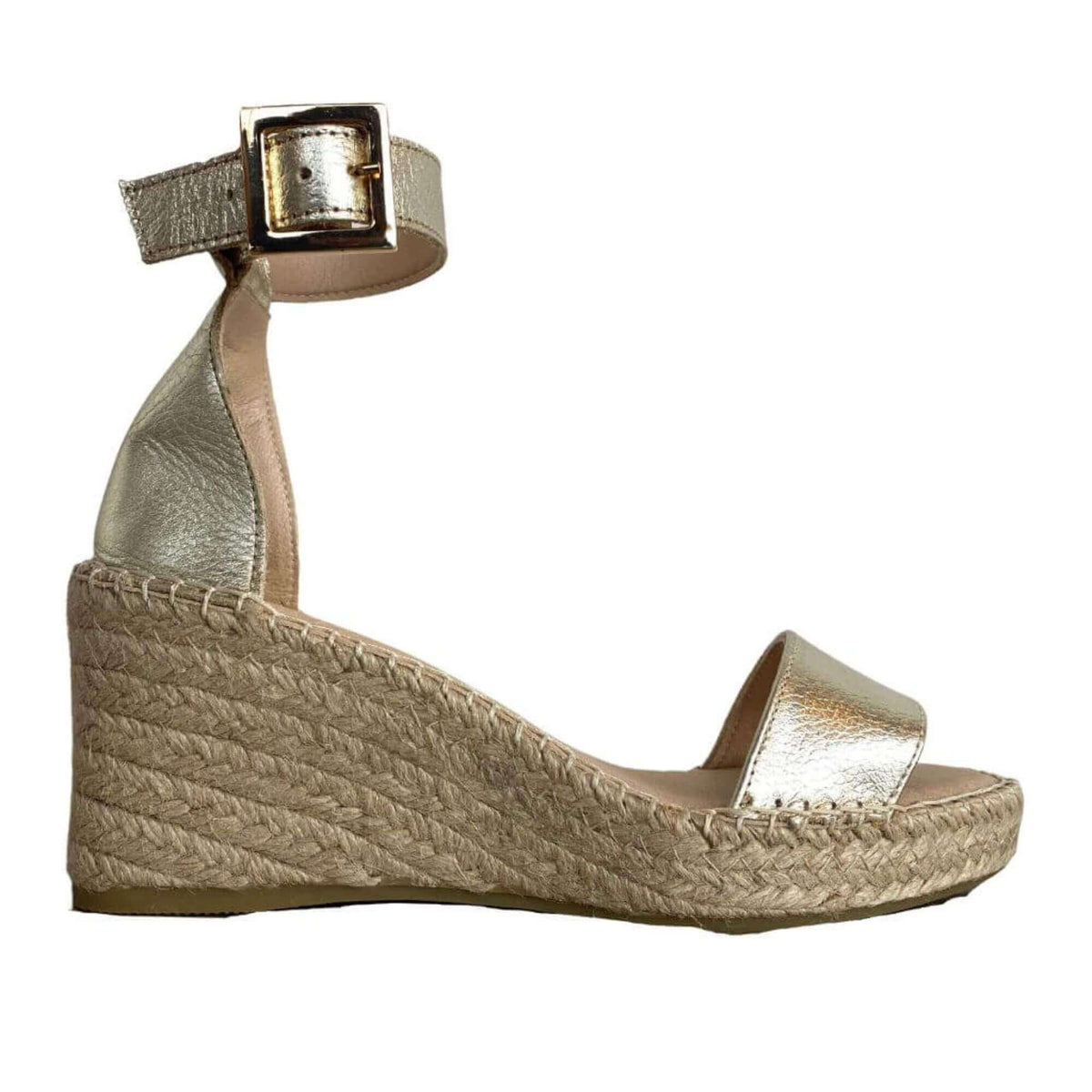 Olivia Espadrille Wedge in Champagne