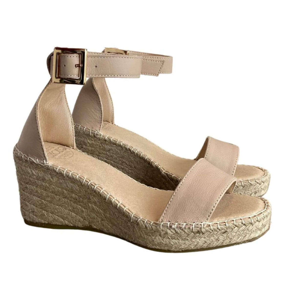 Olivia Espadrille Wedge in Sand