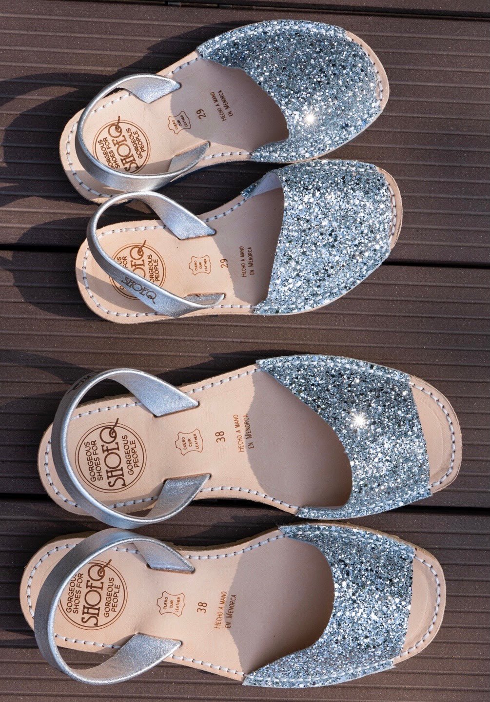 Peekaboo Avarca in Silver Glitter - Shoeq