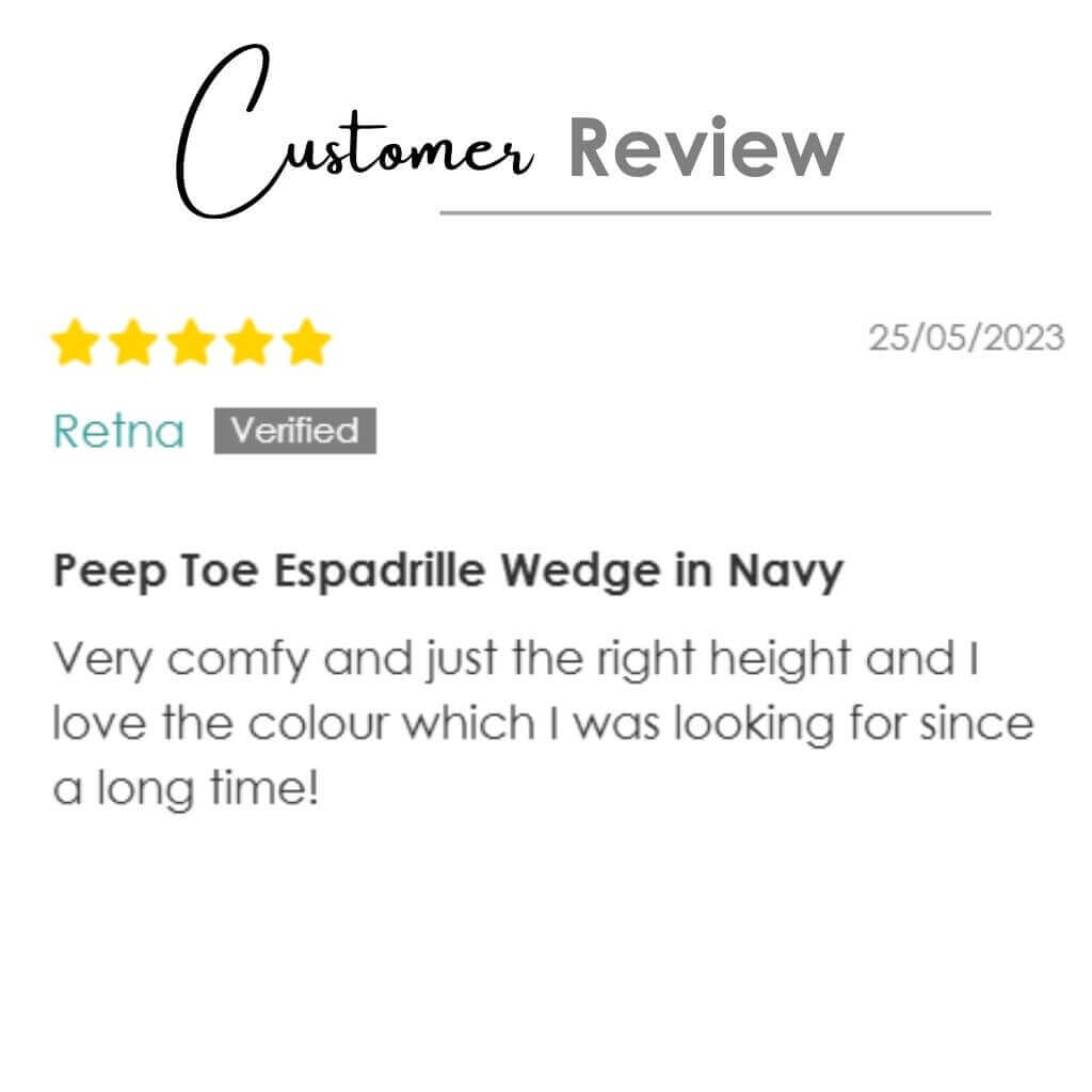 Peep Toe Espadrille Wedge in Navy - Shoeq