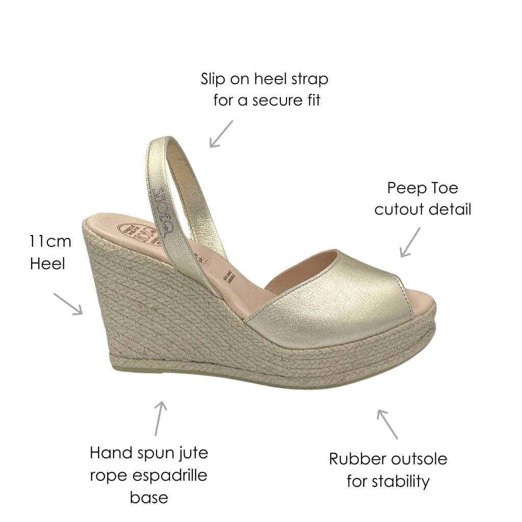 Roxy Espadrille Wedge (‘24 Edit) in Champagne - Shoeq