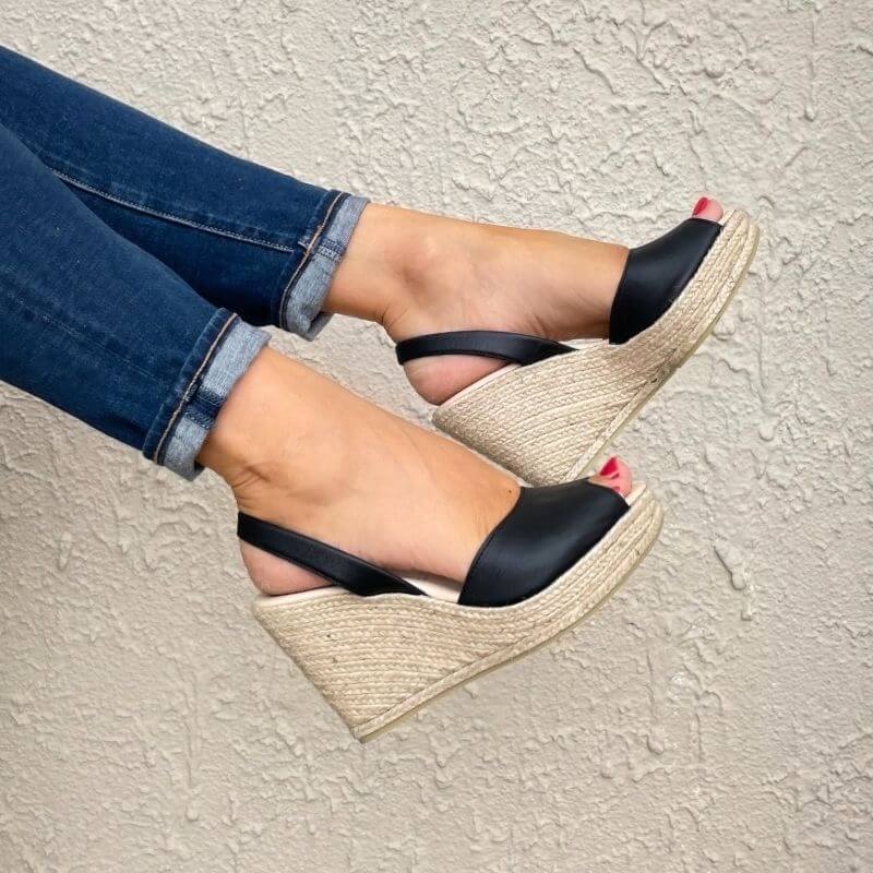 Roxy Espadrille Wedge ('24 Edit) in Charcoal - Shoeq