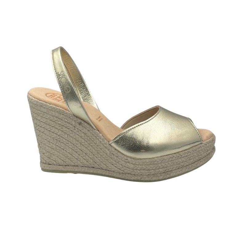 Roxy Espadrille Wedge in Gold (VEGAN) - Shoeq