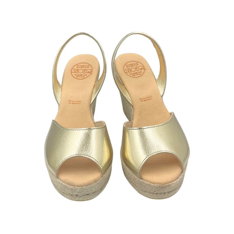 Roxy Espadrille Wedge in Gold (VEGAN) - Shoeq