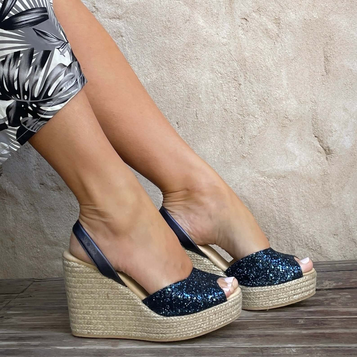 Roxy Wedge (&#39;23 Edit) in Navy Glitter