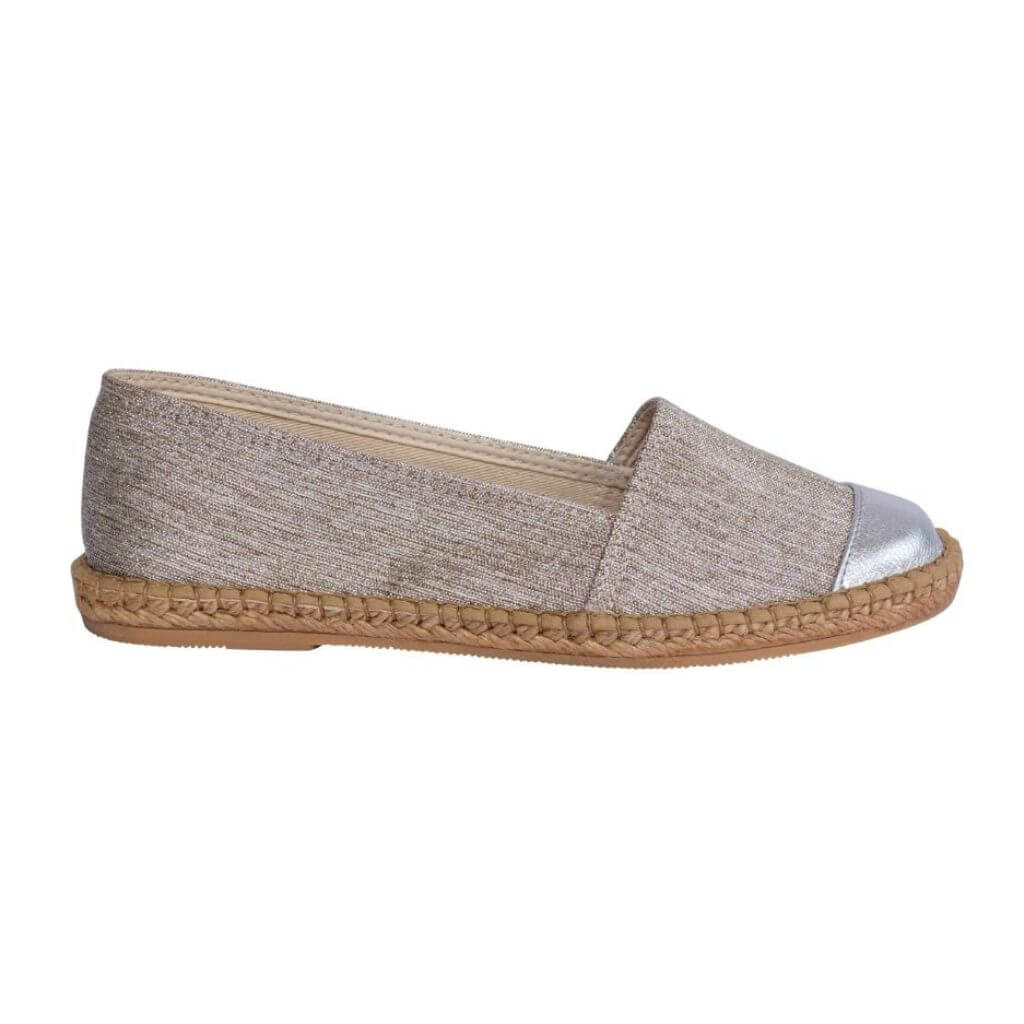 Silver Sparkle Classic | Handcrafted | Flat Shoes | Shoeq