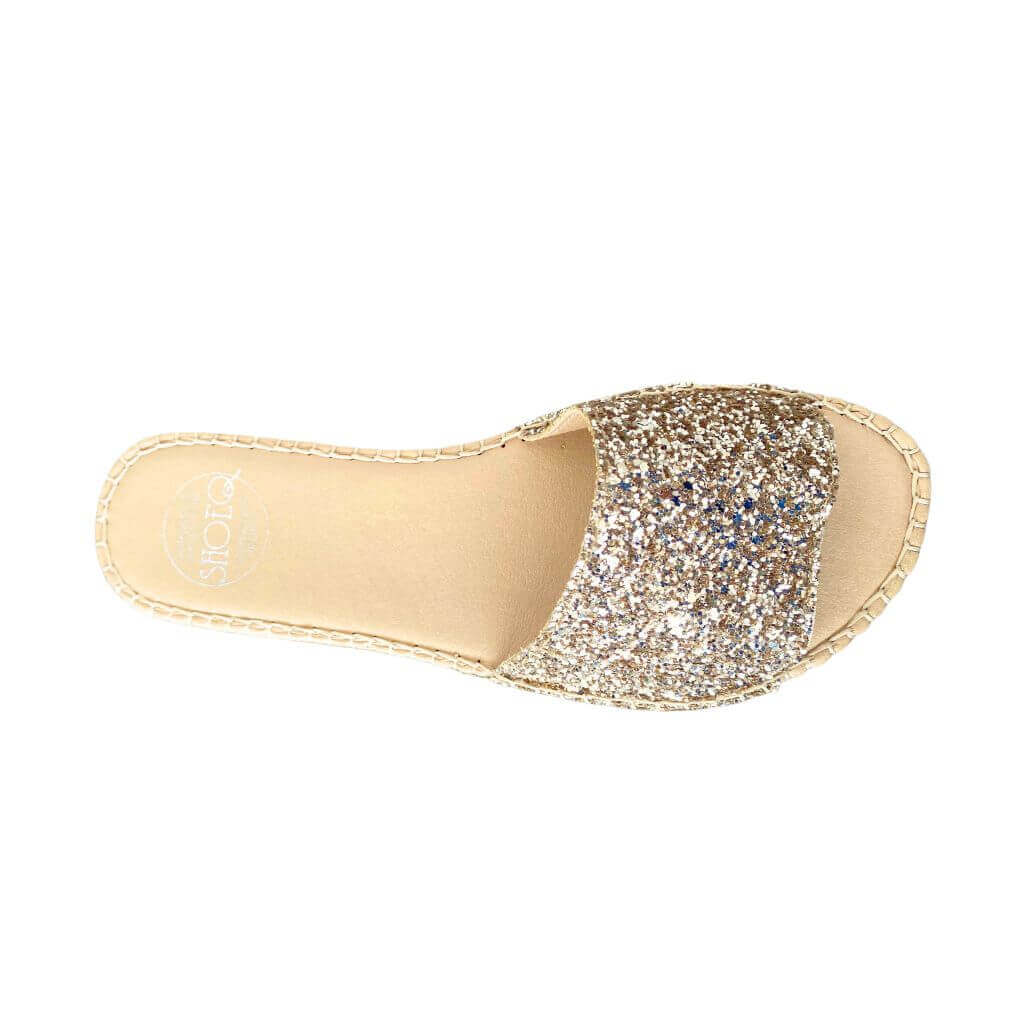 Summer Espadrille in Champagne Glitter - Shoeq