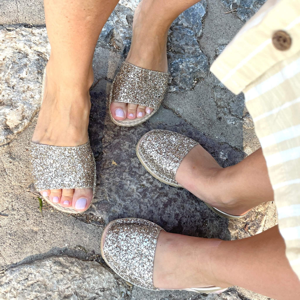 Summer Espadrille in Champagne Glitter - Shoeq