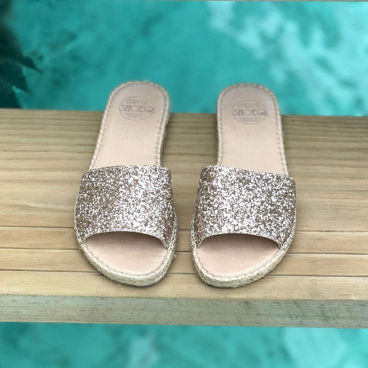 Summer Espadrille in Champagne Glitter - Shoeq