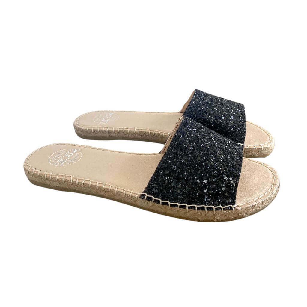 Summer Espadrille in Midnight Glitter